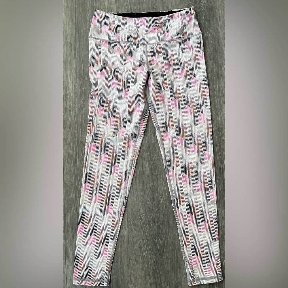Women’s Pink And Greg Activewear Leggings With Adjustable Waist Sz M